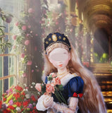 Handmade 1:6 Scale Vintage Romantic Doll Dress – Court Style Gown with Necklace & Hair Accessory