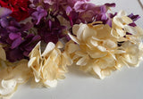 Craftuneed Bundle 21 bunches fabric flower petals sew on glue on hydrangeas floral petals in pink red champagne purple lilac