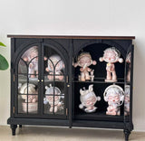 Craftuneed 1:6 Scale Miniature French Style Vintage Sideboard & Display Cabinet Dollhouse Storage Bookcase Doll Furniture Available in White