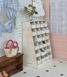 Handmade Dollhouse Wooden Shoe Cabinet Miniature Vintage Style Organizer Storage Drawer Unit
