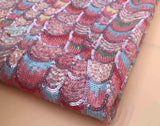 Craftuneed 3 Yards Luxury Pink Pastel Sequin Embroidered Lace Fabric High-End Heavy Sequins Mesh Fabric for Dressmaking &amp; DIY Projects