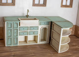 Miniature Kitchen Island DIY Kit – 1/12 & 1/6 Scale Dollhouse Furniture Cabinet (Not Assembled)
