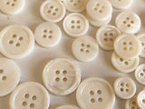 Craftuneed Bundle 145pcs sew on ivory shell plastic circle buttons 4 hole flat button