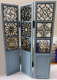 Craftuneed 1:6 scale Dollhouse Wooden Folding Screen Miniature Room Divider, Mirror Panel & Decorative Partition for Fashion Dolls