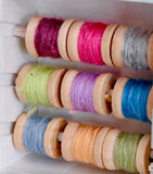 Handmade 1:6 Scale Miniature Thread & Lace Storage Rack Set Wooden Dollhouse Sewing Room Decor