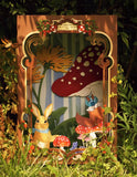 Craftuneed 1:6 Scale Hand-Painted Fairy Tale Dustproof Doll Display Box Case Miniature Vintage Woodland Style Scene Showcase Box for Dolls