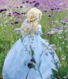 Handmade Sky Blue Doll Fairytale Ball Gown Miniature Dress & Petticoat 1/6 1/4 1/3 Scale