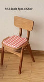 Dollhouse Folding Table and Chair Set Miniature Furniture Dining Set 1/6 1/12 Scales