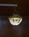 Handmade Dollhouse Faux Crystal Chandelie 1:6 Scale Miniature Ceiling Light Hanging Lamp