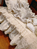 Handmade Dollhouse Bedding Set Miniature French Style Blanket Pillow 1/6 1/4 1/3 Scale