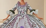 1:6 Scale Victorian Doll Dress Handmade Floral Historical Gown Lace Rococo Style Outfit