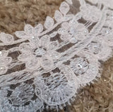 15.5 Yards Ivory Beaded Bridal Lace Trim Sequins Embroidered Lace Edge for Wedding DIY