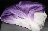 6Meters Purple Gradient Glossy Pleated Organza Fabric Crinkle Texture Material for Sewing