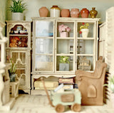 Vintage Style Dollhouse Display Cabinet DIY Kit – 1/6 & 1/12 Scale Miniature Furniture Flat Pack (Unassembled)