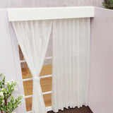 Craftuneed 1:6 Scale Dollhouse French Window with Curtains Miniature DIY Doll Photography Backdrop Prop Room Decor