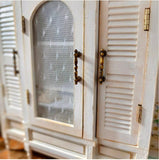 Handmade 1:12 Scale Vintage Dollhouse Cabinet - Miniature Wooden Wardrobe