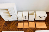 Handmade Dollhouse Kitchen Cabinet Set 1:12 Scale Miniature Wooden Corner Kitchen Units