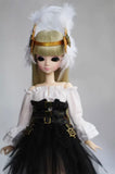 Craftuneed Victorian Style Doll Dress With Feather Headpiece Handmade Fantasy Gothic Costume for 1/6, 1/4, 1/3 Scale Dolls