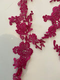 Craftuneed Job lot 6pcs rose pink sew on lace applique embroidered floral lace motif patch