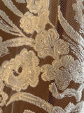 Large Ivory Sequin Lace Applique Bridal Floral Embroidered Lace Motif 79cm