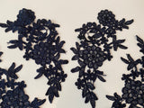 Craftuneed Job lot 6pcs navy sew on lace applique dress sewing floral lace motif patch