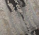 Champagne Beaded Lace Fabric by Yard Sequin Bridal Embroidered Lace Tulle For Wedding
