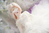 Handmade Gradient Bridal Doll Dress Miniature Tulle Gown with Petticoat 1/6 1/4 1/3 Scale