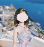 Handmade 1:6 Scale Doll Chiffon Dress with Necklace Miniature Light Pink Princess Gown