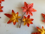 Craftuneed Bundle 10 Branches Artificial Autumn Fabric Maple Leaves Fall Foliage for DIY Crafts Wreaths Home Decor