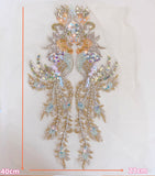 Iridescent Sequin Beaded Lace Applique Set Embroidery Motif for Couture Sewing DIY