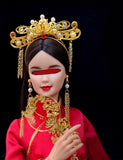 Craftuneed 1:6 Scale Chinese Style Traditional Doll Headpiece Earrings and Necklace Jewellery Set Miniature Asian Bridal Accessories