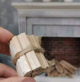 Handmade 1:6 Scale Dollhouse Fireplace with Mini Wood Bundle Miniature Wooden Furniture