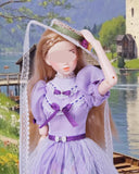 1:6 Scale Doll Hat Mini Straw Hat Handmade Miniature Accessory Lace Ribbon Floral