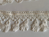 Ivory Fringe Lace Trim Bundle 6.6 Meters Continuous Tassel Embroidered Lace For Sewing