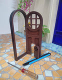 Handmade 1:6 Scale Wooden Dollhouse Door Miniature Opening Door with Hinges