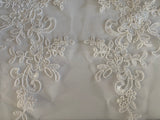 Craftuneed Bundle 6pcs Ivory Floral lace applique sew on Bridal Wedding Embroidered tulle lace motif patch