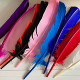 Craftuneed Bundle 9pcs Colourful large stripped hat mount feather hat for Millinery art craft diy