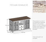 Dollhouse Display Cabinet DIY Kit – 1/6 & 1/12 Scale Miniature Sideboard (Unassembled)