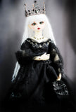 Craftuneed Gothic Queen Doll Dress with Crown Halloween Black Spider Web Witch Gown Costume for 1/6, 1/4, 1/3 Scale Dolls