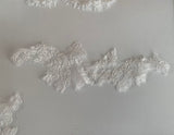 Craftuneed Bundle 4pcs ivory embroidered lace trims sew on floral lace applique tulle motif patch
