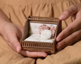 Craftuneed 1:6 Scale Dollhouse Victorian Pet Bed with Cushions Mattress Miniature Wooden Dog Cat Bed Furniture for Fashion Dolls Handmade