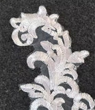 5 Pairs White Bridal Lace Applique Embroidery Floral Motif For Wedding Dress DIY