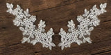 5 Pairs Bridal Lace Applique Ivory or White Floral Embroidery Motif Patch For DIY