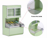 Craftuneed 1:6 Scale Miniature Ice Cream Display Freezer Cabinet with Scoops and Removable Ice Cream Rack Dollhouse Kitchen Furniture
