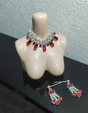 1:6 Scale Doll Rhinestone Necklace and Earrings Set Miniature Jewellery Handmade