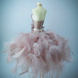 Craftuneed 1:6 Scale Luxury Feather Doll Dress Peach Pink or White Miniature Handmade ballet dress for Fashion Dolls Custom Sizes Available