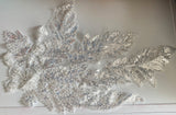 Craftuneed Bundle 2Pcs Luxury Ivory Sequin Lace Applique Beaded Floral Embroidered Patch for Dressmaking, Bridal, Dancewear