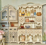 DIY Dollhouse Miniature Hutch Furniture Kit – 1/6 & 1/12 Scale Cabinet Unfinished (Unassembled)