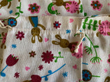 Bundle 10pcs Cute Bunny and Flower Drawstring Gift Bags Natural Linen Pouch Bag