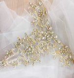 Silver Rhinestone Applique Crystal Motif Embellishment for Sewing Craft